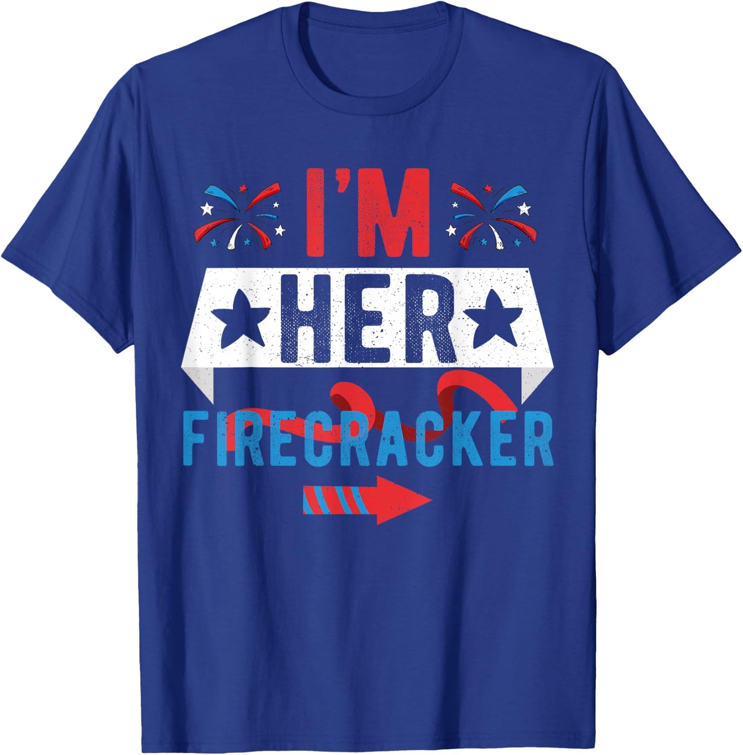 I'm Her Firecracker Cute 4th Of July Matching Couple T-Shirt - T-Shirt | Royal