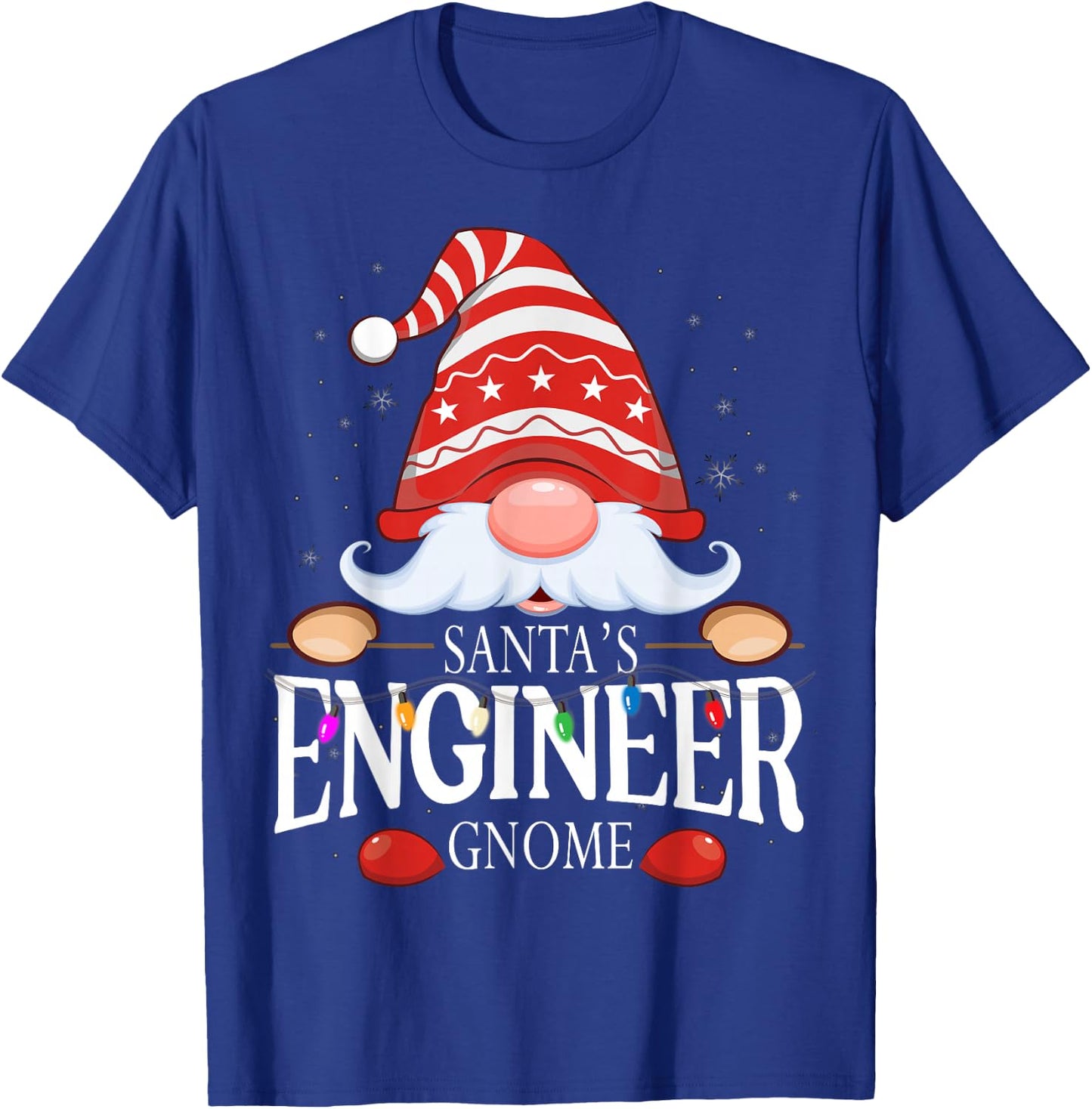 Santa's Engineer Gnome Matching Christmas Pajama T-Shirt - T-Shirt | Royal