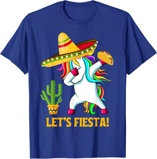 Dabbing Unicorn Funny Cinco de Mayo Kids Girls Let's Fiesta