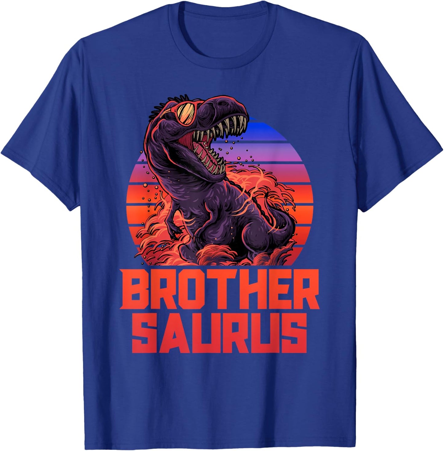 Brothersaurus T-Rex Shirt Brother Saurus Retro 80s Dinosaur T-Shirt - T-Shirt | Royal
