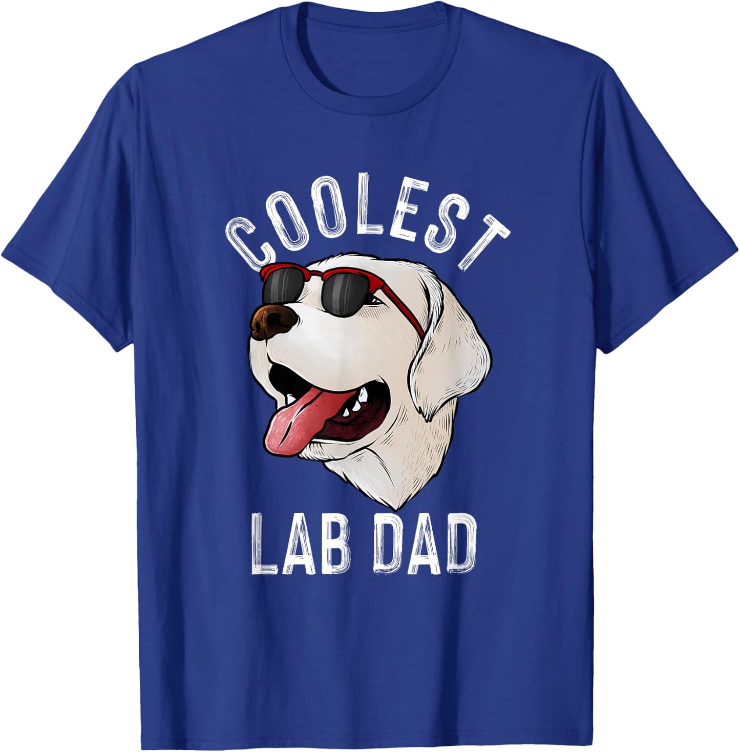 Funny Coolest Lab Dad Gift White Labrador Dog Lover Men T-Shirt - T-Shirt | Royal