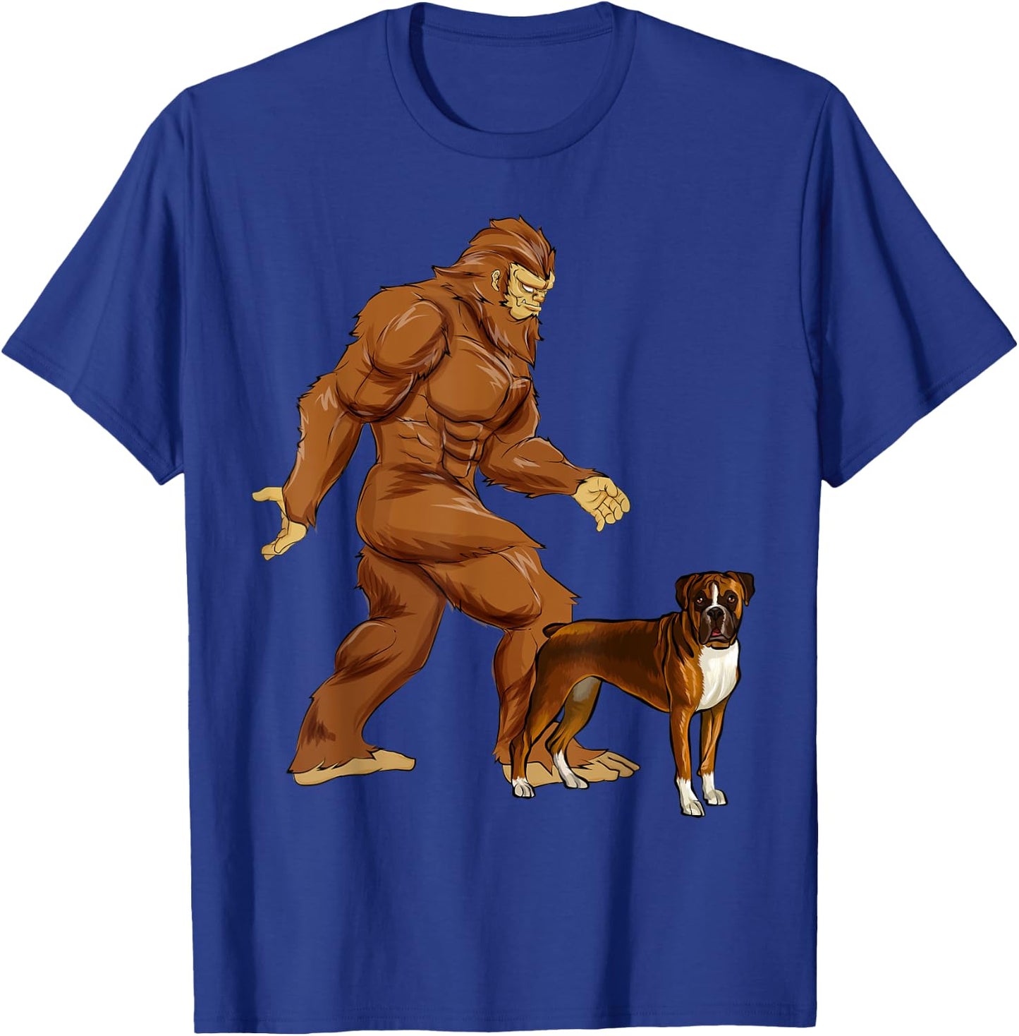 Funny Bigfoot Walking Boxer Sasquatch Dog Women Kids T-Shirt - T-Shirt | Royal