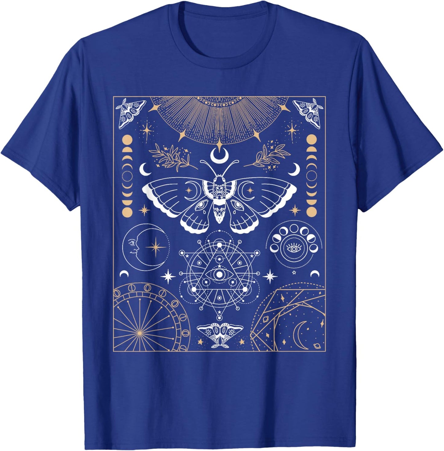 Luna Moth Moon Phases Witchy Dark Academia Aesthetic T-Shirt - T-Shirt | Royal