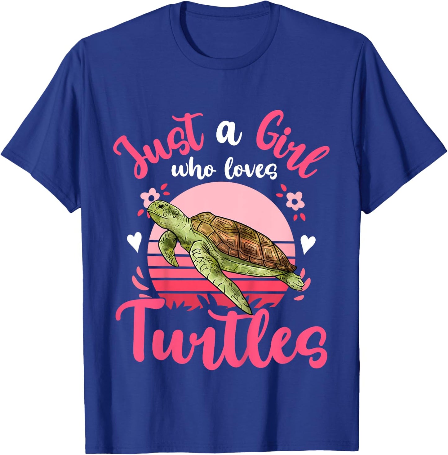 Kids Sea Turtle Just a Girl Who Loves Turtles T-Shirt - T-Shirt | Royal