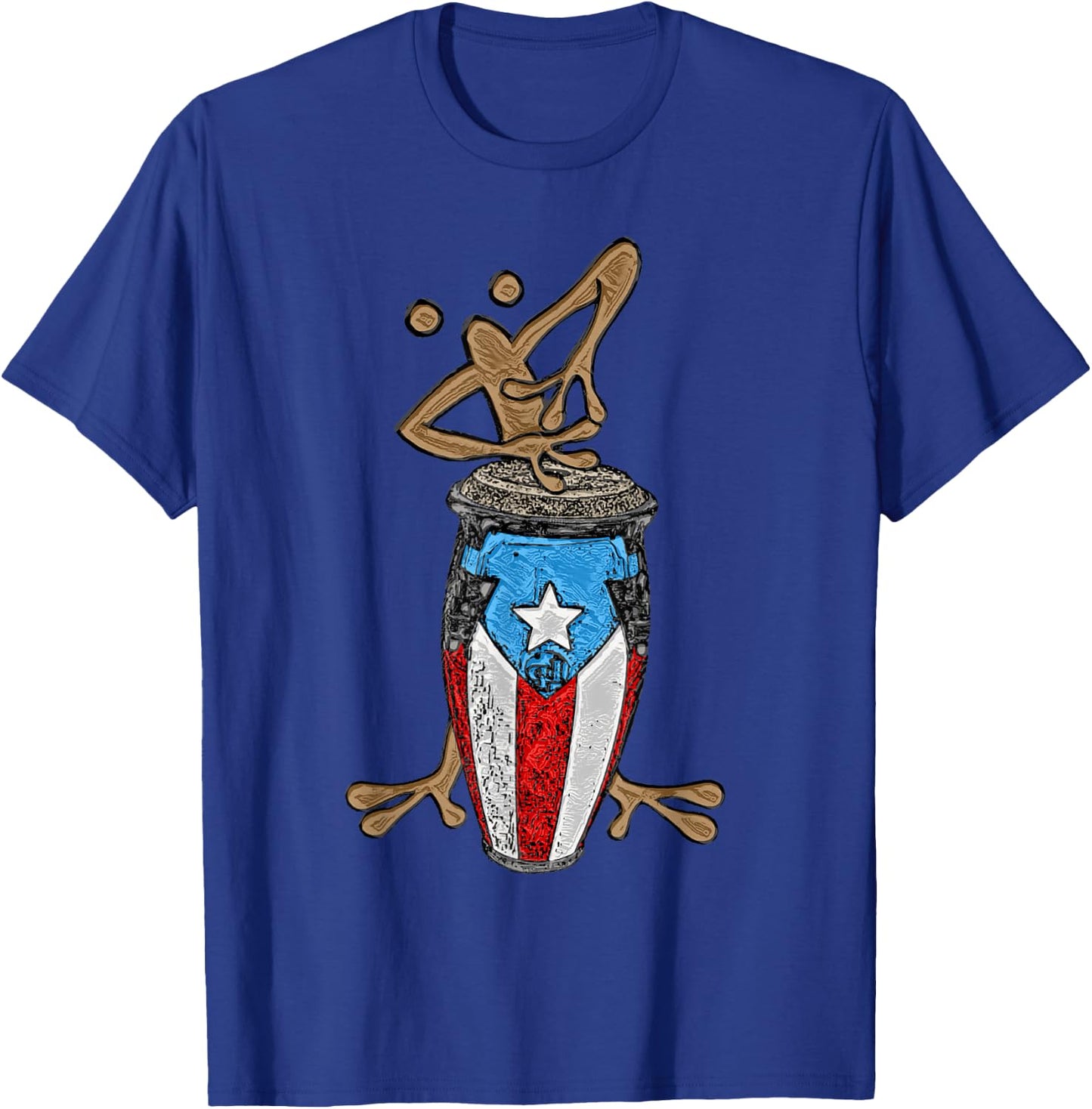Coqui Taino Conga Boricua Puerto Rican Flag Gift T-Shirt - T-Shirt | Royal