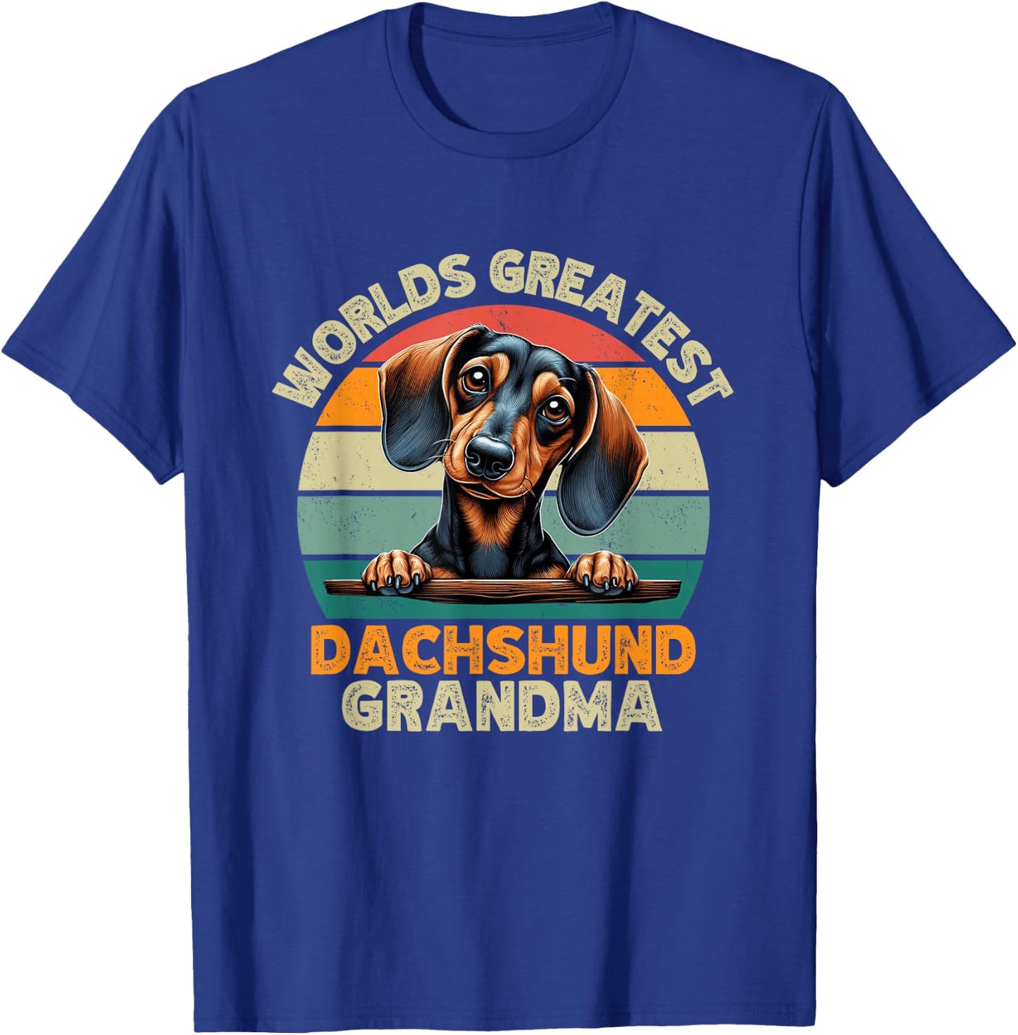Worlds Greatest Dachshund Grandma Funny Retro Dog Owner T-Shirt - T-Shirt | Royal