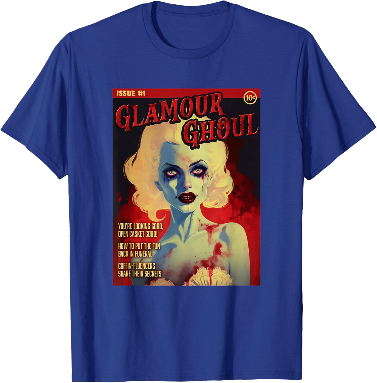 Glamour Ghoul 1950s Horror Comic Cover T-Shirt - T-Shirt | Royal