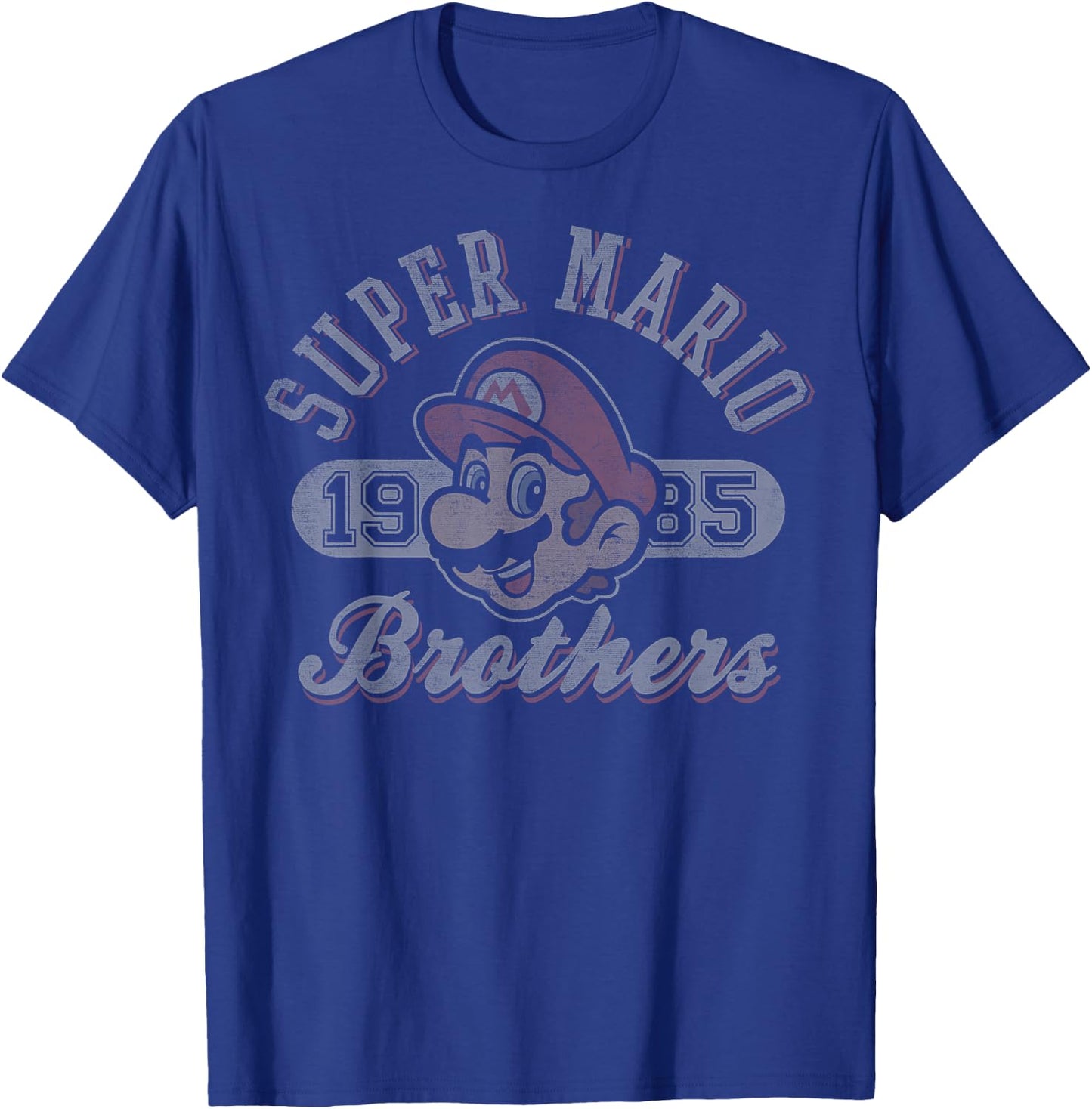 Super Mario Brothers 1985 Vintage Collegiate Nintendo Icon T-Shirt - T-Shirt | Royal