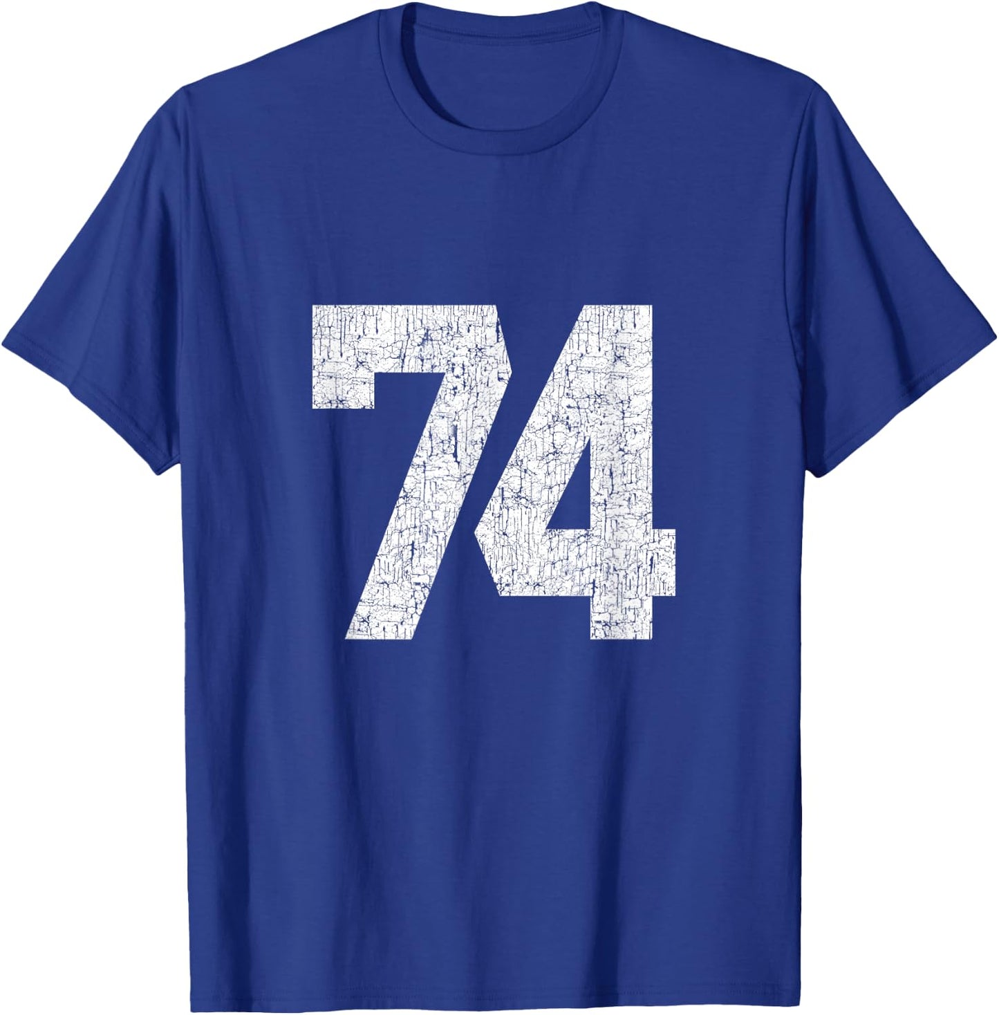 #74 Jersey Uniform Varsity Sports Number, 74th Birthday T-Shirt - T-Shirt | Royal