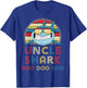 Retro Vintage Uncle Shark Gift Father Men Dad T-Shirt - T-Shirt | Royal