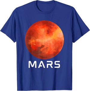 Solar System Planet Mars Outer Space T-Shirt - T-Shirt | Royal