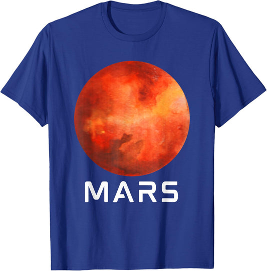 Solar System Planet Mars Outer Space T-Shirt - T-Shirt | Royal