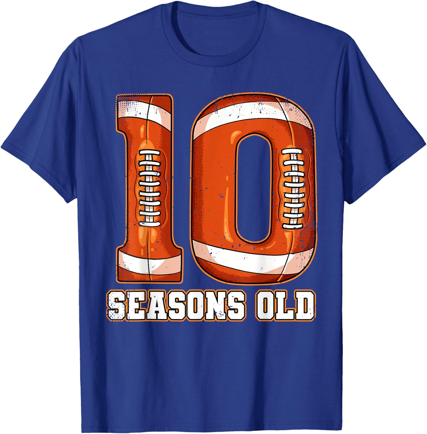 10th Birthday Football T-Shirt - T-Shirt | Royal