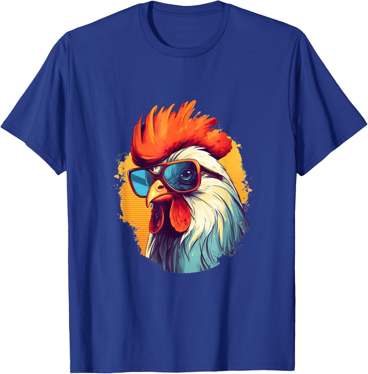 Vintage Rooster Chicken Sunglasses T-Shirt - T-Shirt | Royal