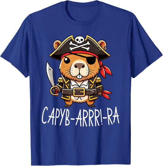 Funny Capyb-Arrr-Ra Pirate Capybara Halloween Boys Girls T-Shirt - T-Shirt | Royal