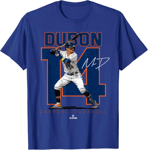 Number and Portrait Mauricio Dubon Houston MLBPA T-Shirt - T-Shirt | Royal