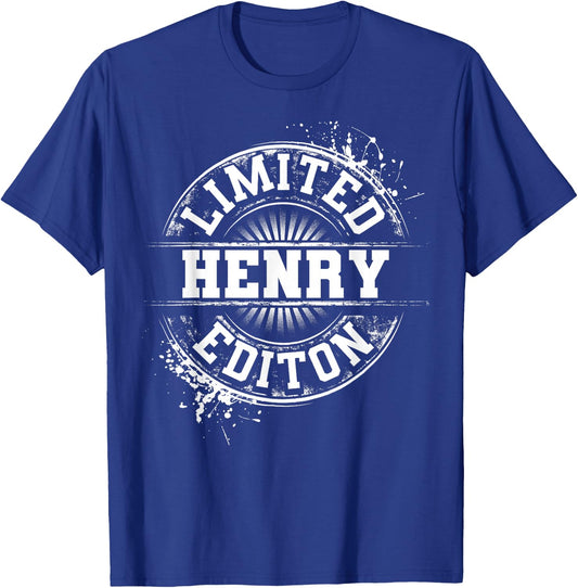 HENRY Limited Edition Funny Personalized Name Joke Gift T-Shirt - T-Shirt | Royal