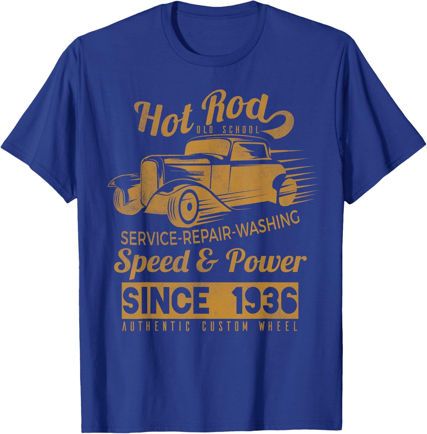 Hot Rod Oldschool Racing Car T-Shirt - T-Shirt | Royal