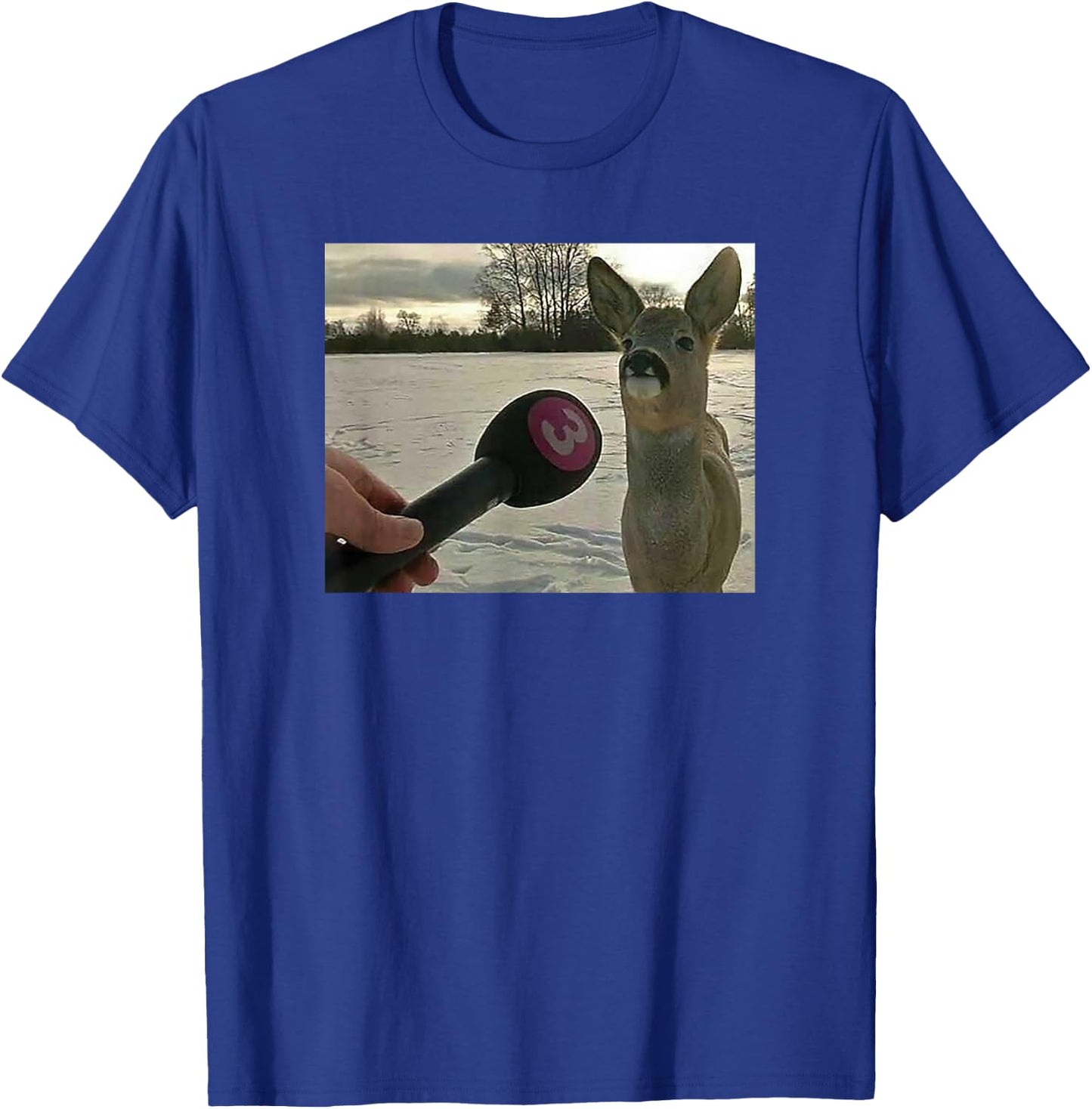 Deer Being Interviewed Meme T-Shirt - T-Shirt | Royal
