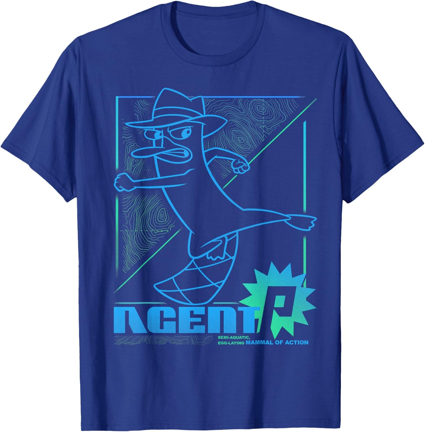 Disney Phineas and Ferb Mammal of Action Line Art T-Shirt - T-Shirt | Royal