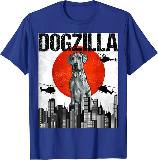 Funny Vintage Japanese Dogzilla Blue Merle Dane T-Shirt - T-Shirt | Royal