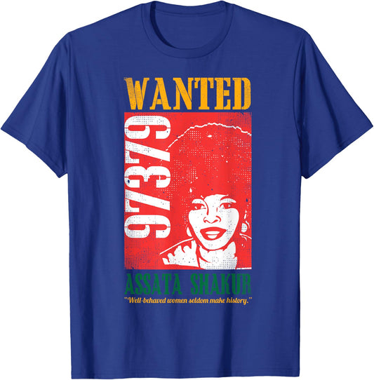 Wanted Assata Inspirational Black History Month Gift T-Shirt - T-Shirt | Royal