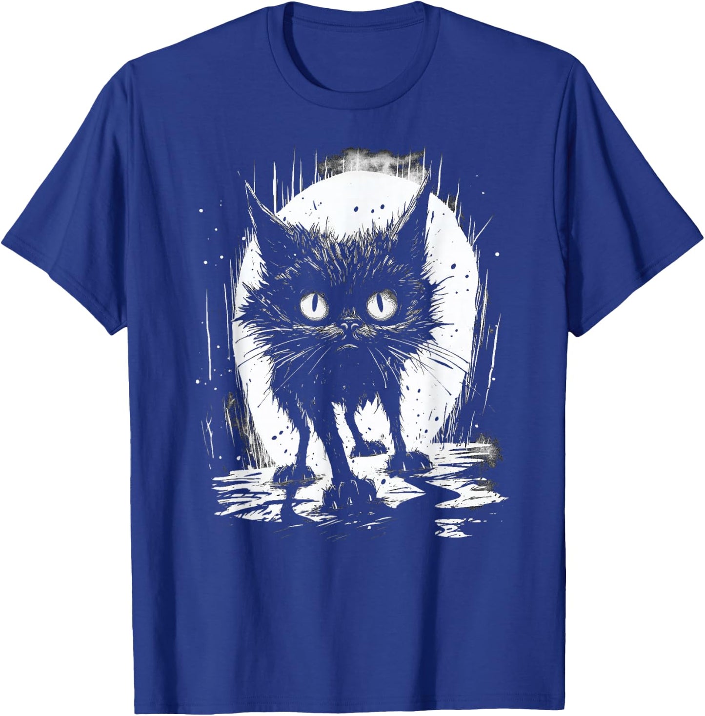 Cute Black Cat Stalks The Night T-Shirt - T-Shirt | Royal