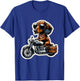 Funny Dachshund Wiener Dog Riding Motorcycle Bike Biker Dogs T-Shirt - T-Shirt | Royal