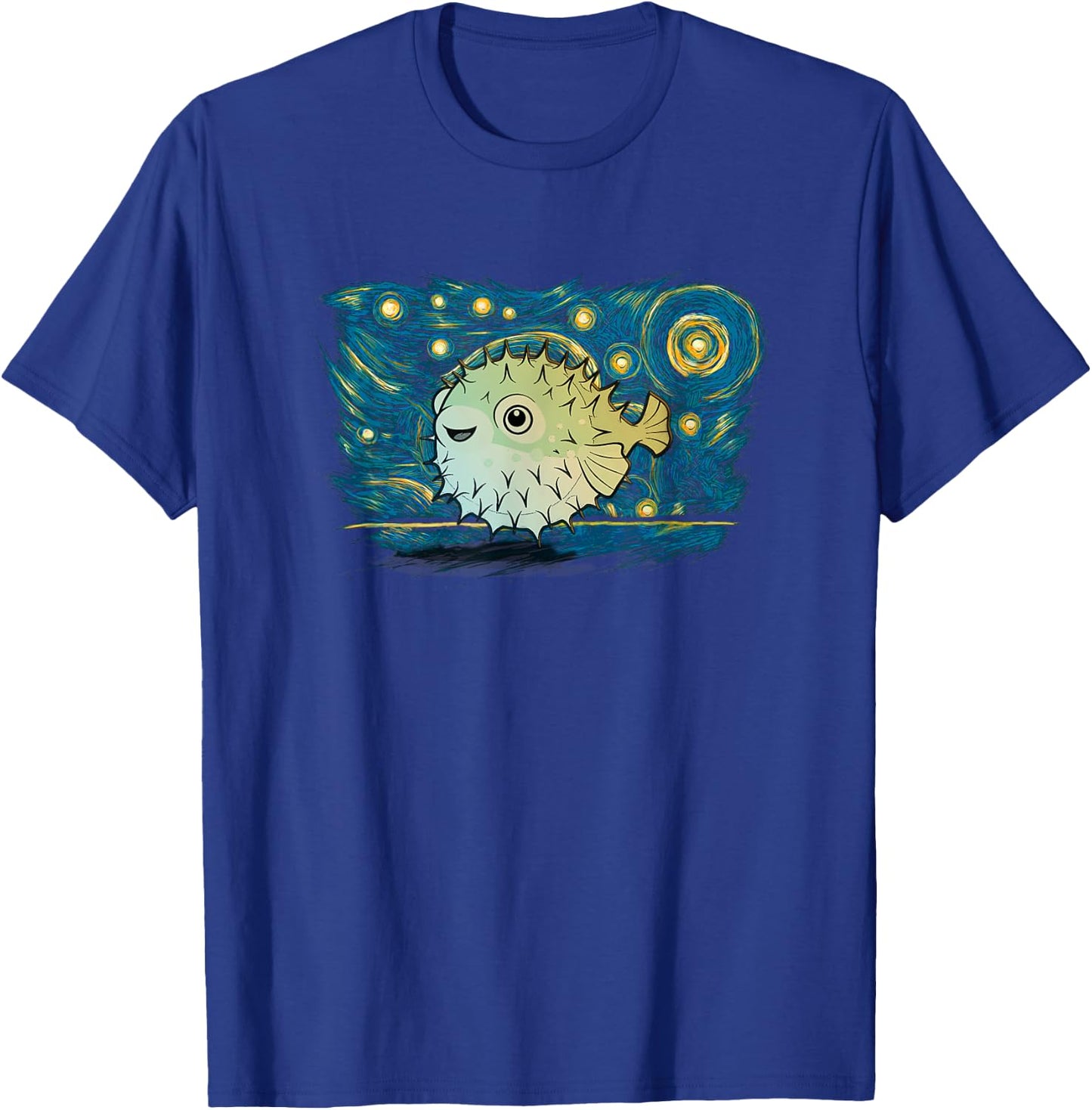 Retro Vintage Style Puffer Fish T-Shirt - T-Shirt | Royal