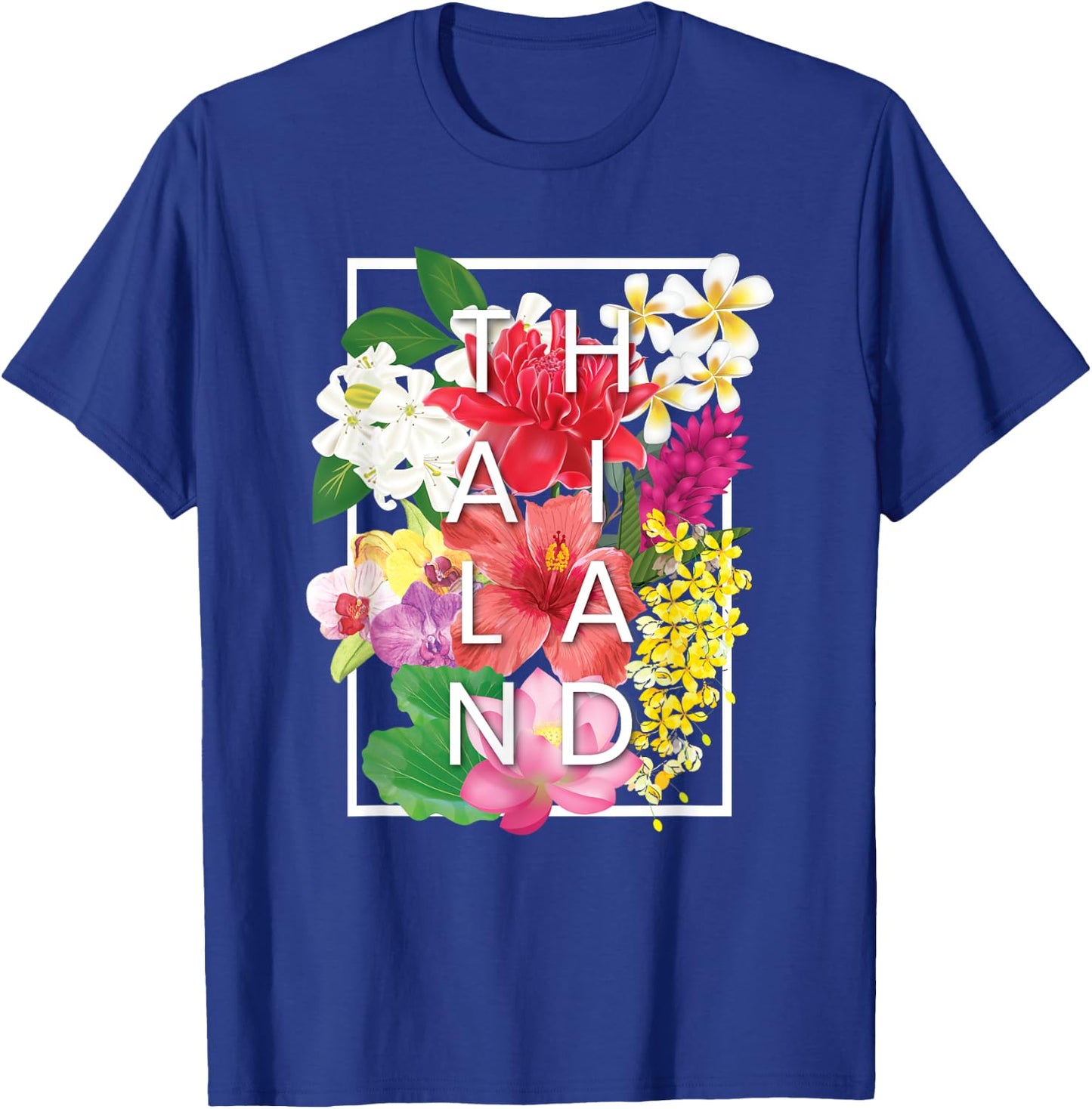 Flowers of Thailand Word Art - Thai Pride T-Shirt - T-Shirt | Royal