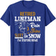 Retired Lineman Man Woman Shirt Funny Retirement Gift T-Shirt - T-Shirt | Royal