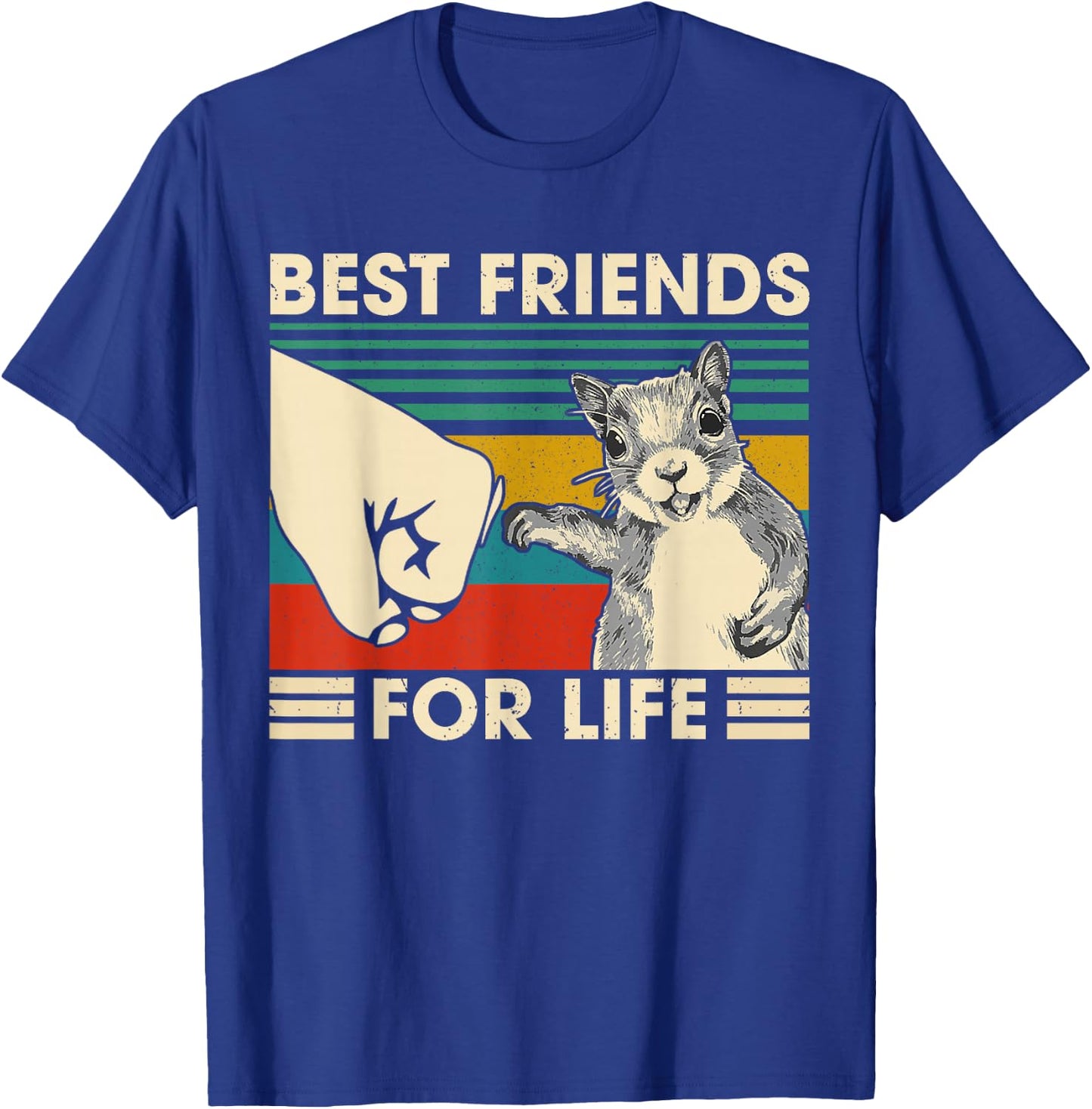 Retro Vintage Squirrel Best Friend for Life Fist Bump Small T-Shirt - T-Shirt | Royal