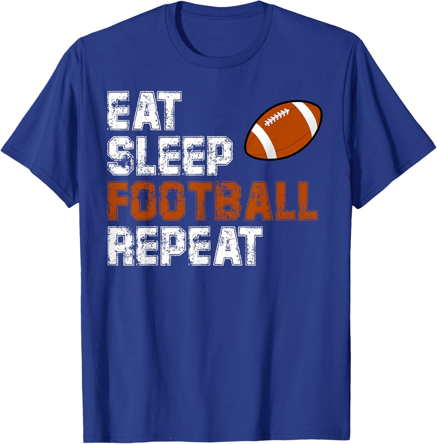 Eat Sleep Football Repeat Vintage Love Football T-Shirt - T-Shirt | Royal