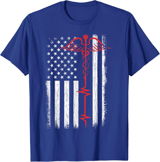 Patriot Apparel Nurse Hospital Health America USA T-Shirt - T-Shirt | Royal