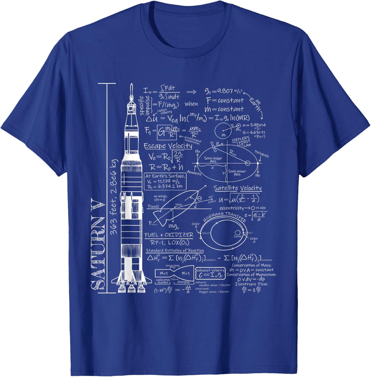 Saturn V Saturn 5 Rocket Science Equations T-Shirt - T-Shirt | Royal