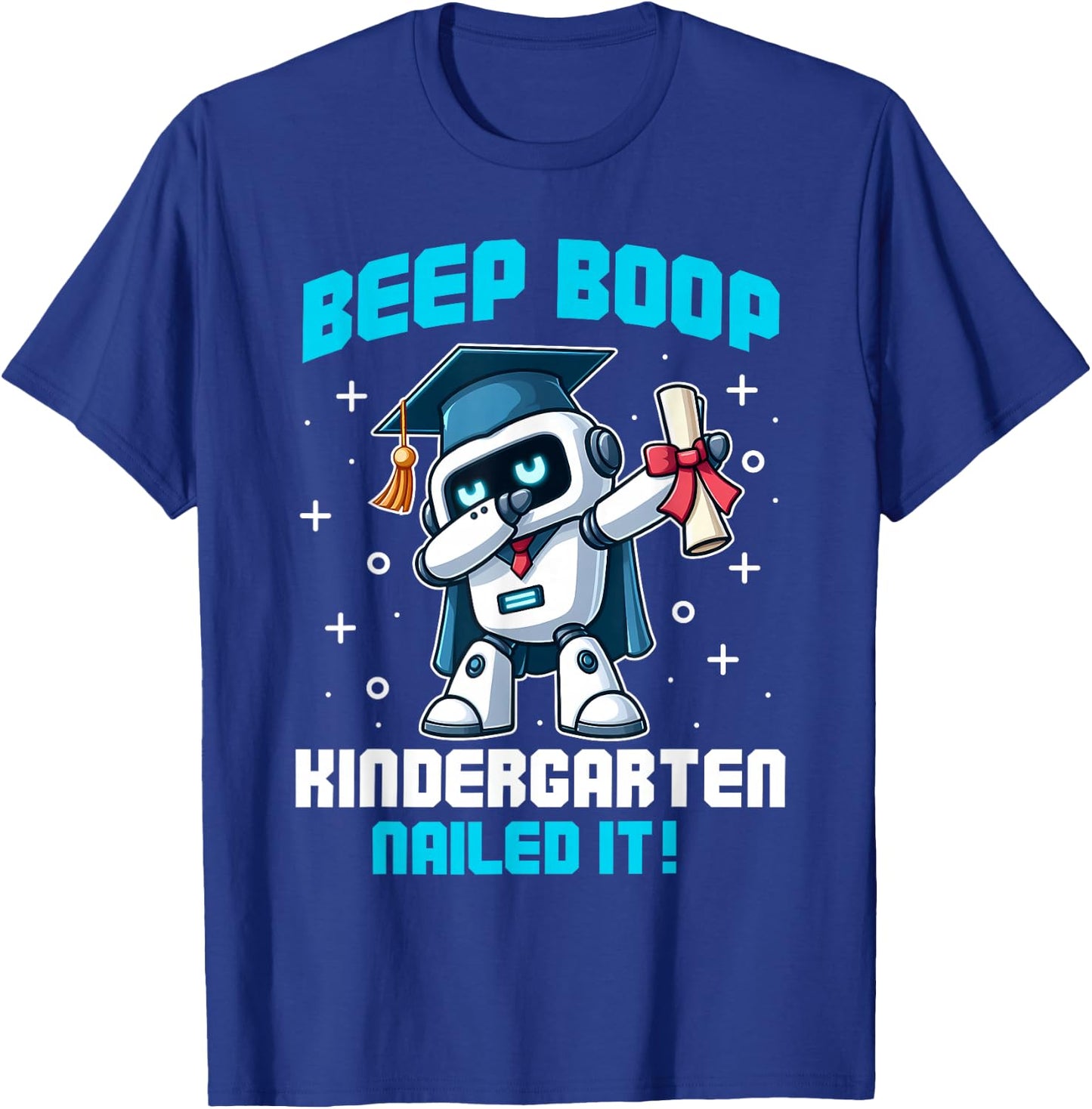 Dabbing Robot Kindergarten Graduation Cap Diploma Boys Kids T-Shirt - T-Shirt | Royal