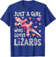 Lizard Just A Girl Who Loves Lizards Flower Women Floral T-Shirt - T-Shirt | Royal