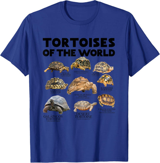Tortoises of The World Turtles Lover Save The Tortoises T-Shirt - T-Shirt | Royal