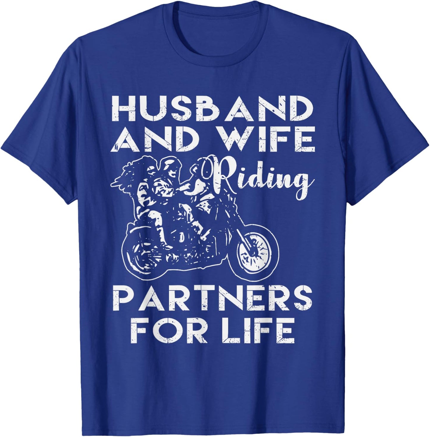Husband and Wife-riding Partner for Life T-Shirt - T-Shirt | Royal