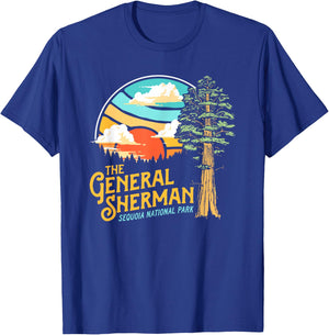 Vintage General Sherman Sequoia National Park Retro Graphic T-Shirt - T-Shirt | Royal