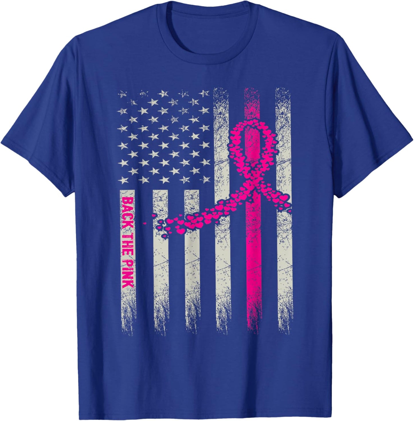 Back The Pink Breast Cancer Awareness Flag Toddler Women Men T-Shirt - T-Shirt | Royal