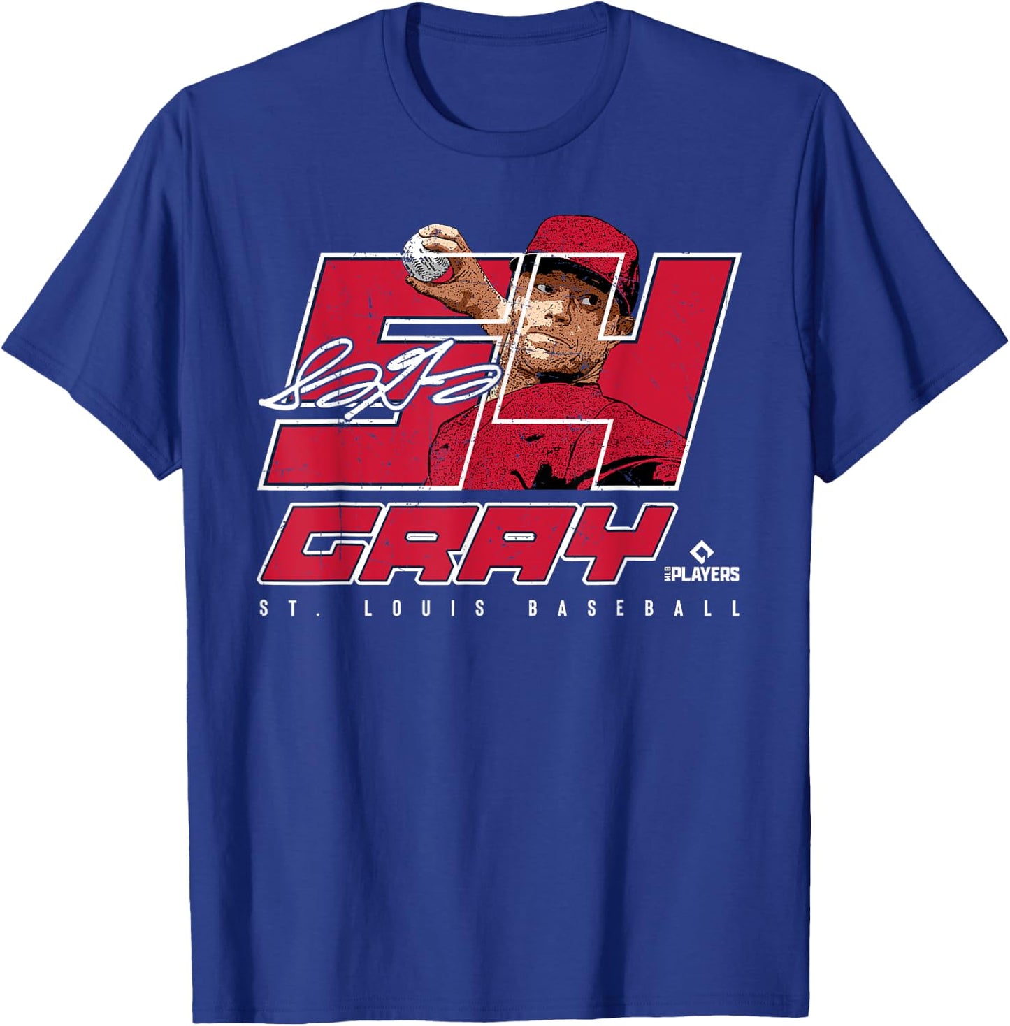 Silhouette Sonny Gray St Louis MLBPA T-Shirt - T-Shirt | Royal