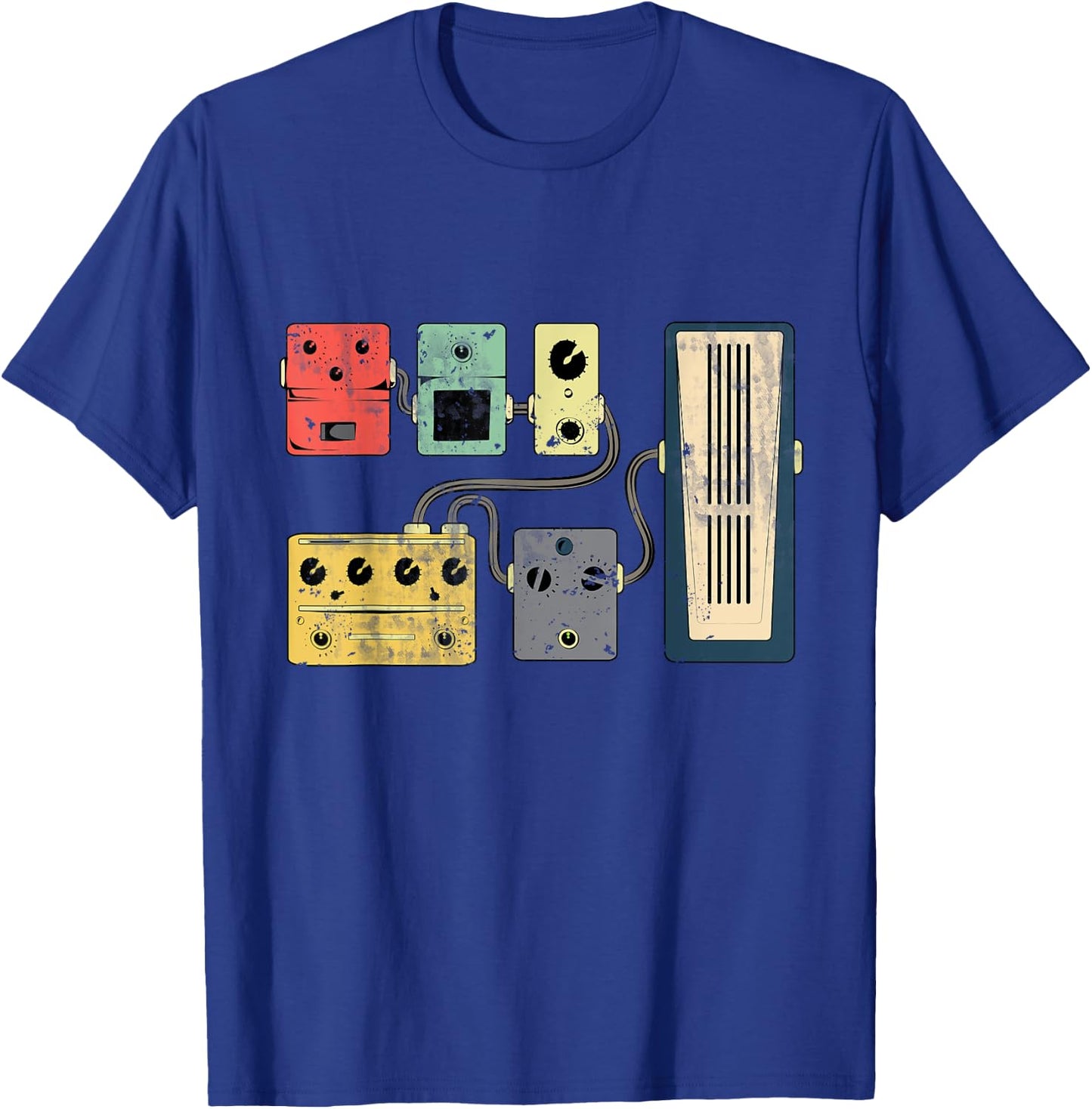 Amplifier Electric Bass Acoustic Amp Musician Gift Guitar Player Pedal Board Guitarist Gifts | Playing Guitars T-Shirt - T-Shirt | Royal