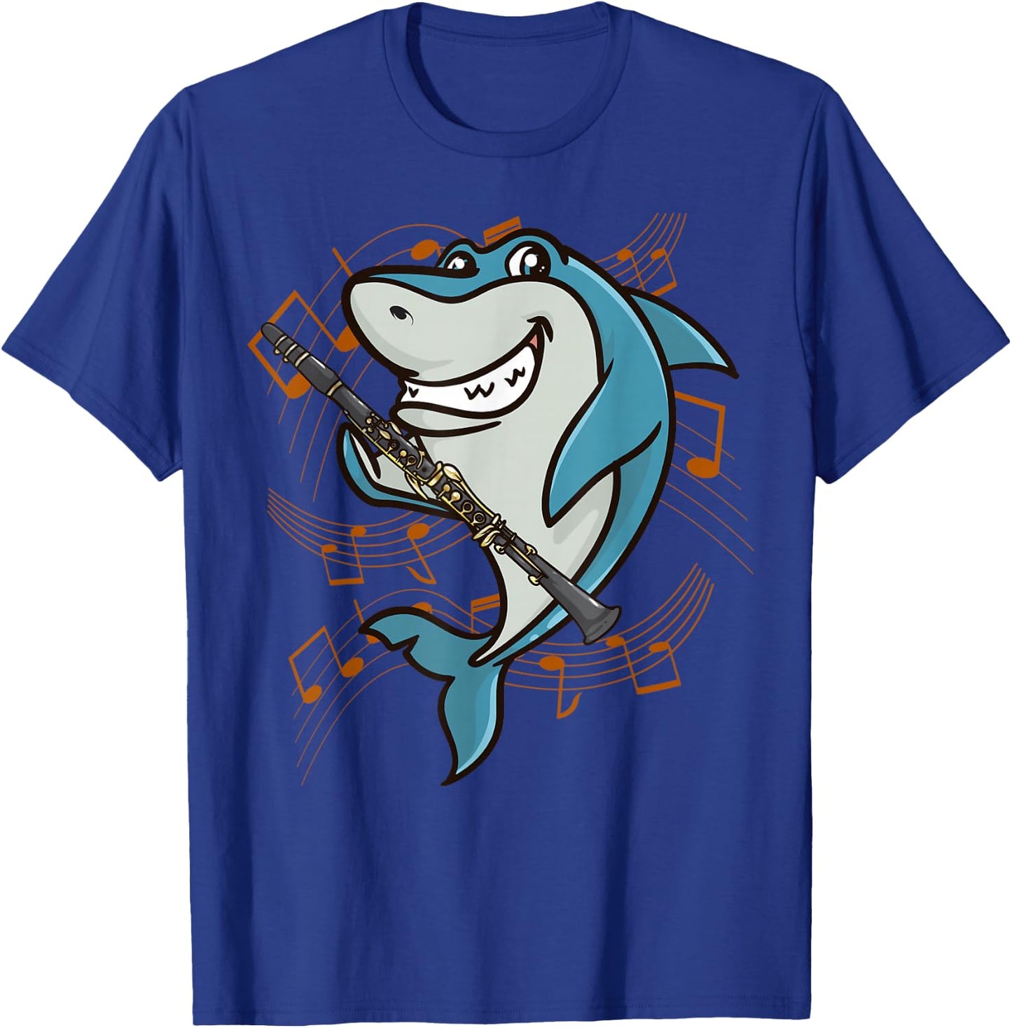 Shark Clarinet Player Play Clarinet In Band T-Shirt - T-Shirt | Royal