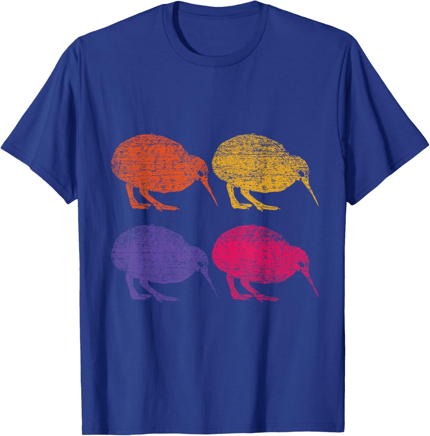 Cute Bird Retro Kiwi NZ New Zealand T-Shirt - T-Shirt | Royal