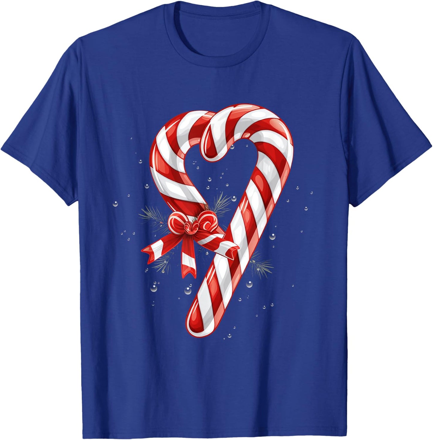 Giant Candy Cane Heart Christmas Gifts Red and White Candy T-Shirt - T-Shirt | Royal