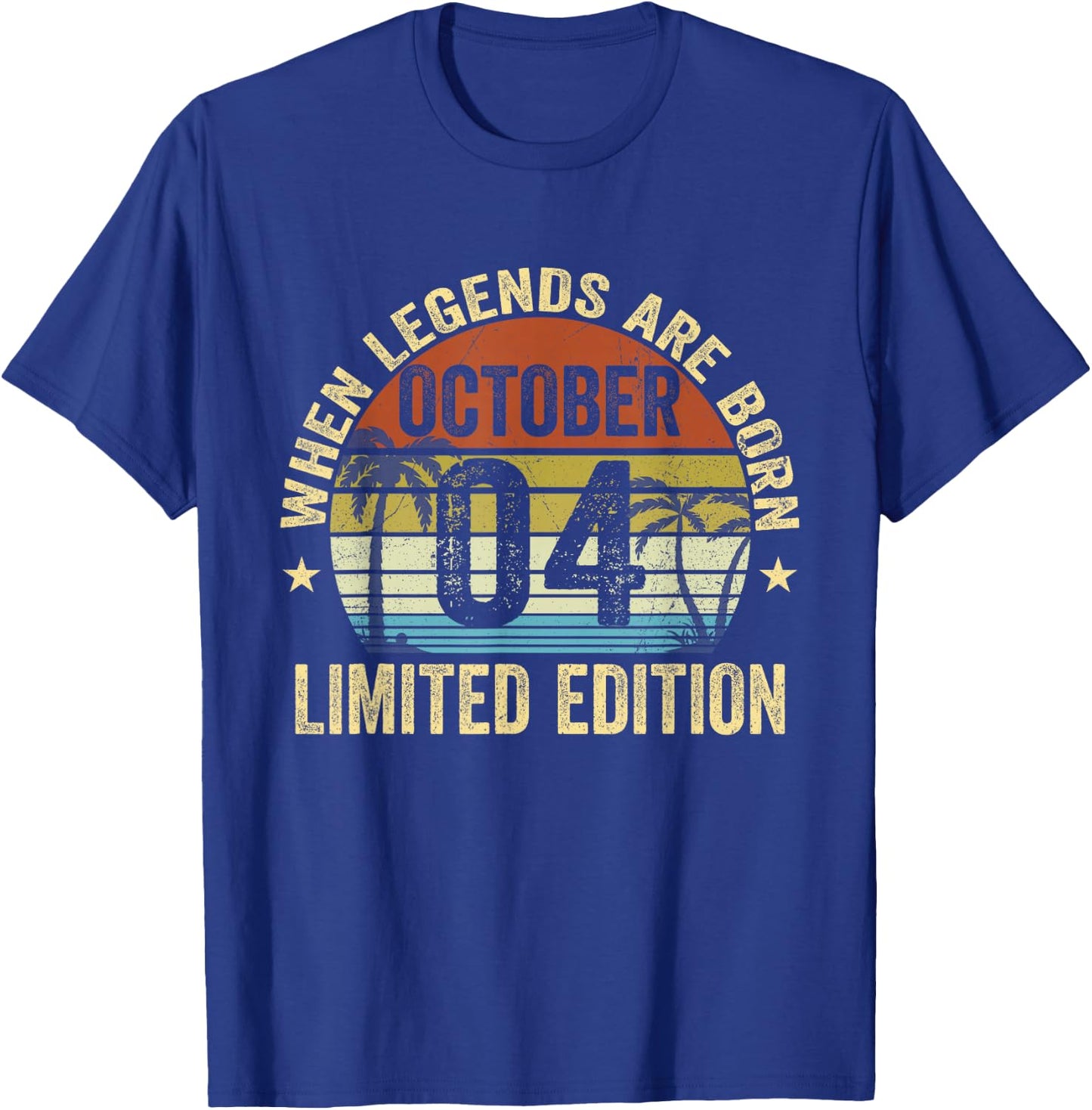 Vintage October 4 Retro Limited Edition October 4 Birthday T-Shirt - T-Shirt | Royal