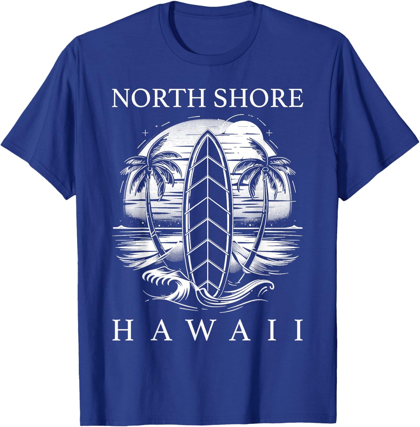 North Shore Hawaii Surf Hawaiian Oahu Vintage Surfing Surfer T-Shirt - T-Shirt | Royal