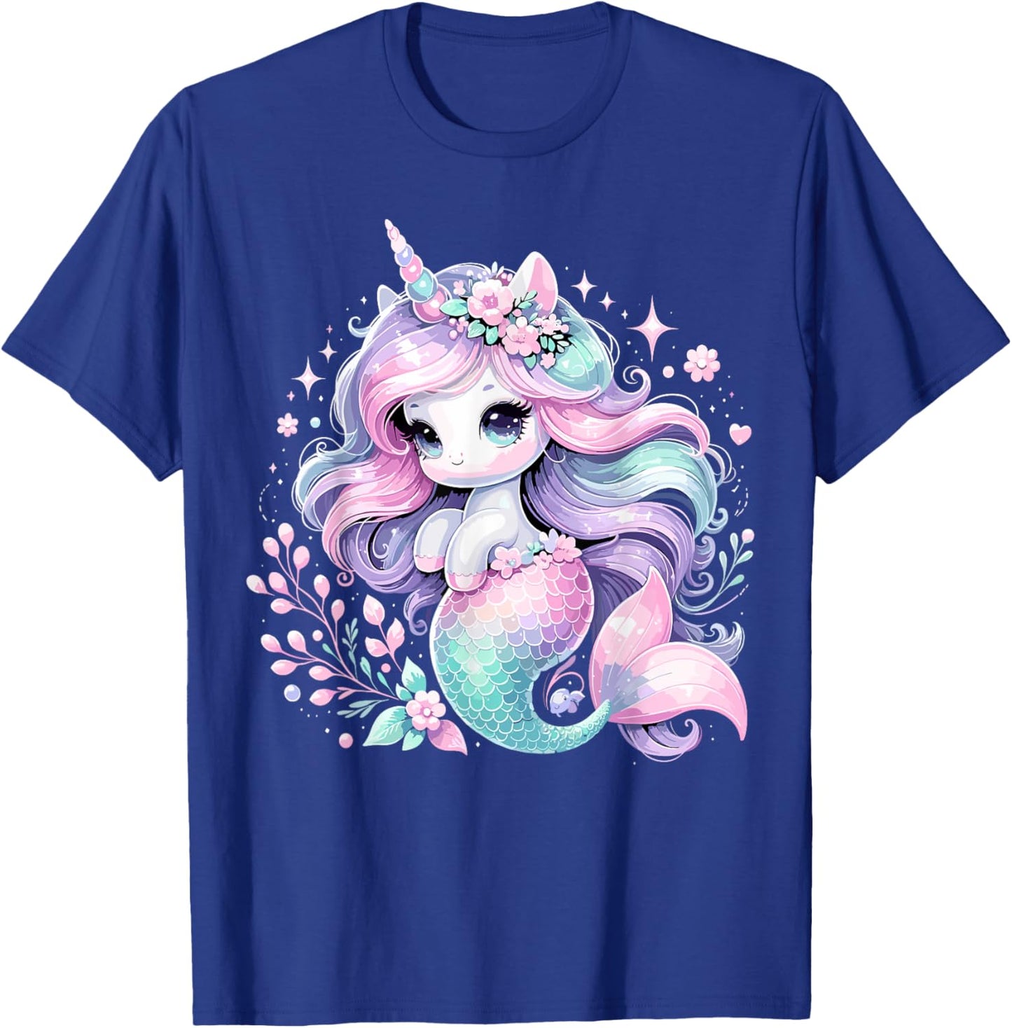 Unicorn Mermaid Girls Birthday Party Mermicorn T-Shirt - T-Shirt | Royal