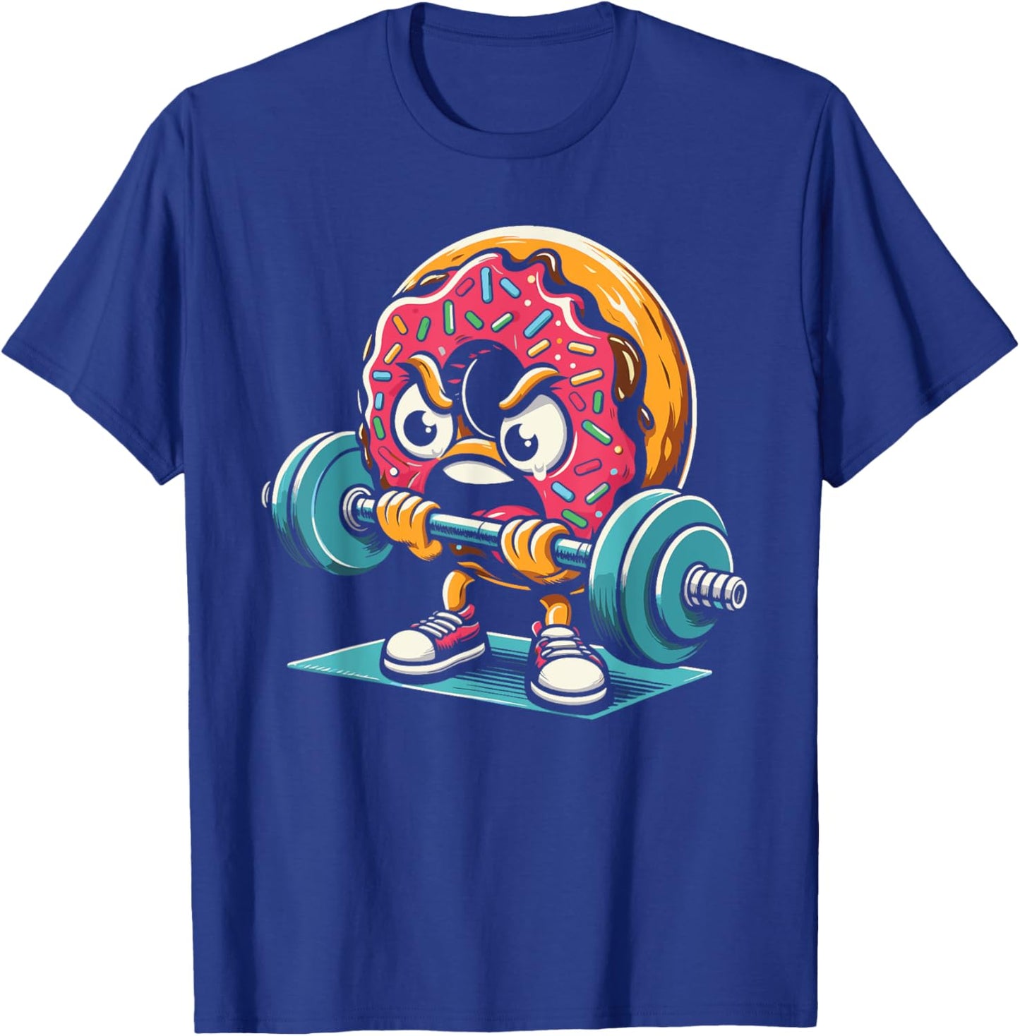 Donut Lifting Weights Funny Gym Workout Weightlifting T-Shirt - T-Shirt | Royal